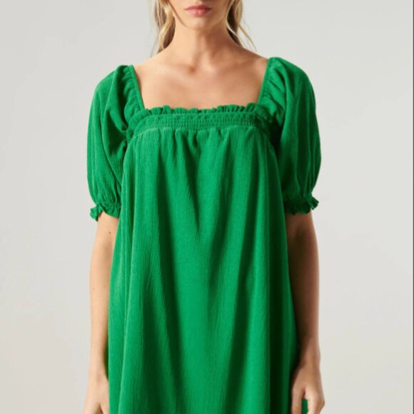 SUGARLIPS Womens LG Kelly Green Miss Sunshine Convertible Sleeve Babydoll Dress - Picture 12 of 12